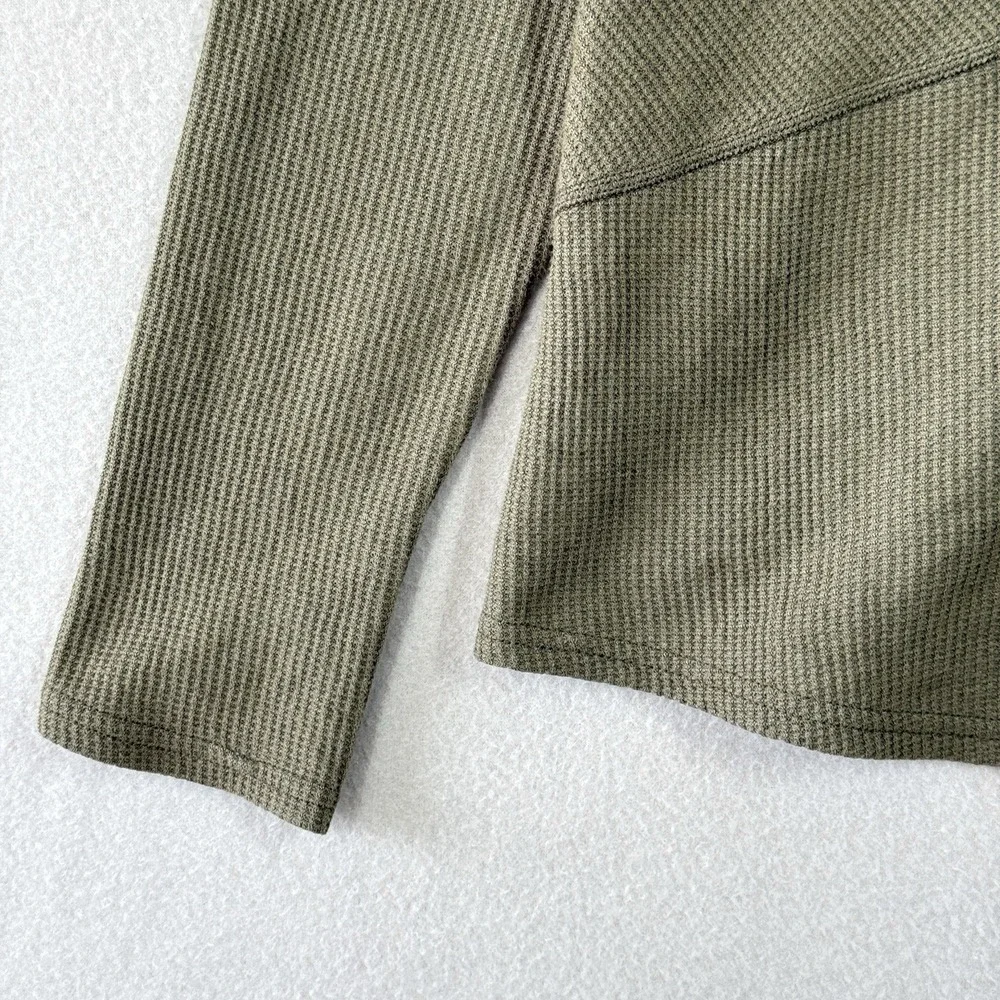 Kuhl Top Womens Large Green Petra Turtleneck Performance Lightweight Waffle Knit
